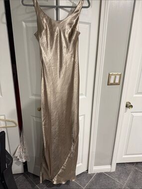 ASOS Champagne Satin Slip Maxi Dress